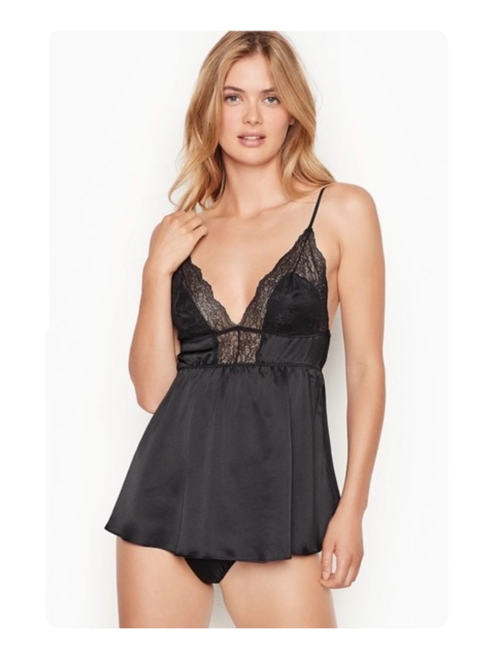 ★ Victoria’s Secret Lace Coquette Cami Top - Black ★